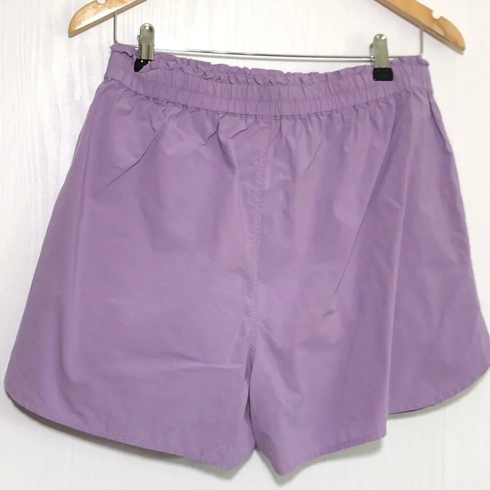 Madewell Shorts Women's Small Purple Pastel Cotton Pull-on Pockets High Rise New